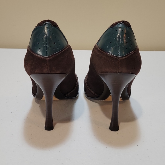 J Vincent Leather and Suede High Heels, Size 7M - Picture 3 of 9